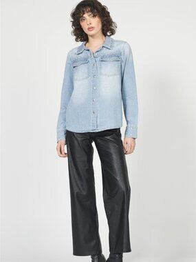 Dear John Star With Studs Button-up Shirt, Size Small